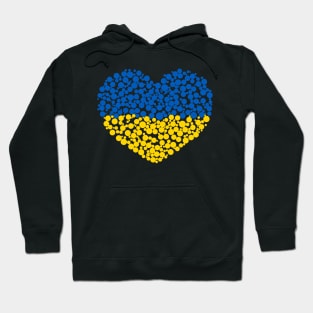 Heart shape with Ukraine flag colours - Support Ukraine Hoodie